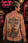 Be a Sweet Soul with a WILD Heart – Pink & Tan Plaid Shirt Jacket