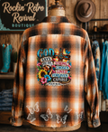 God Says You Are Strong Loved Forgiven Capable Graphic Plaid Flannel Shirt