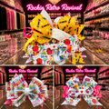 Retro Patterned Ribbon Hair Bow