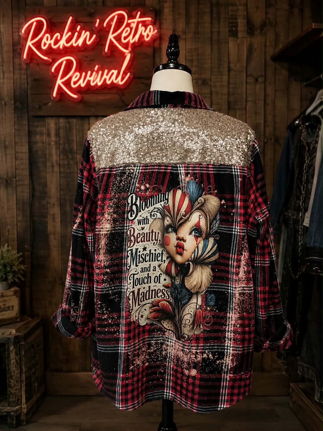 Upcycled Acid Washed Flannel Shirt — One of a Kind