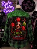 Cute Creepy & Completely Unforgettable – Glitter Yoke Plaid Flannel Shirt