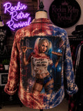 Daddy's Not Gonna Like This – Harley Quinn-Style Graphic Plaid Flannel Shirt