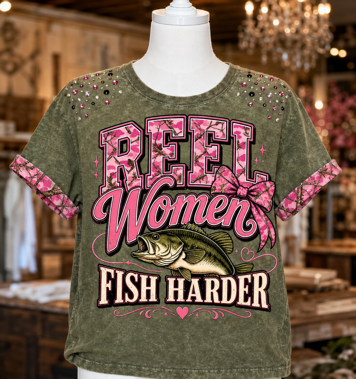 Reel Women Fish Harder Graphic Tee