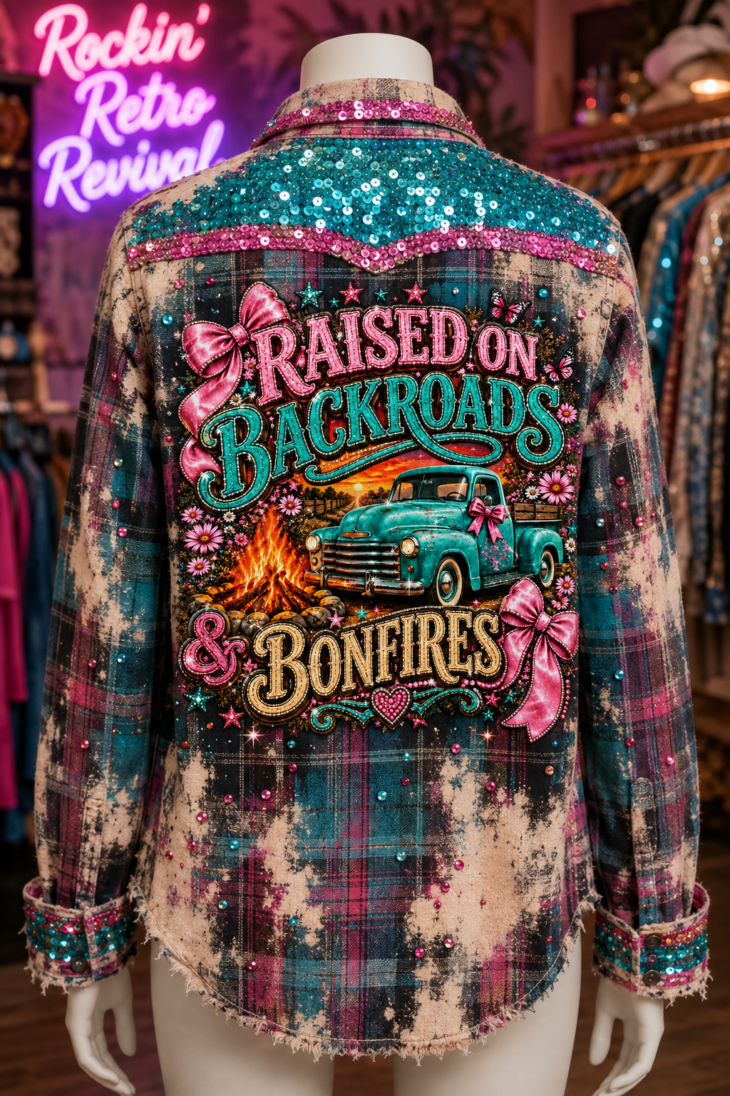 Raised on Backroads & Bonfires Bow