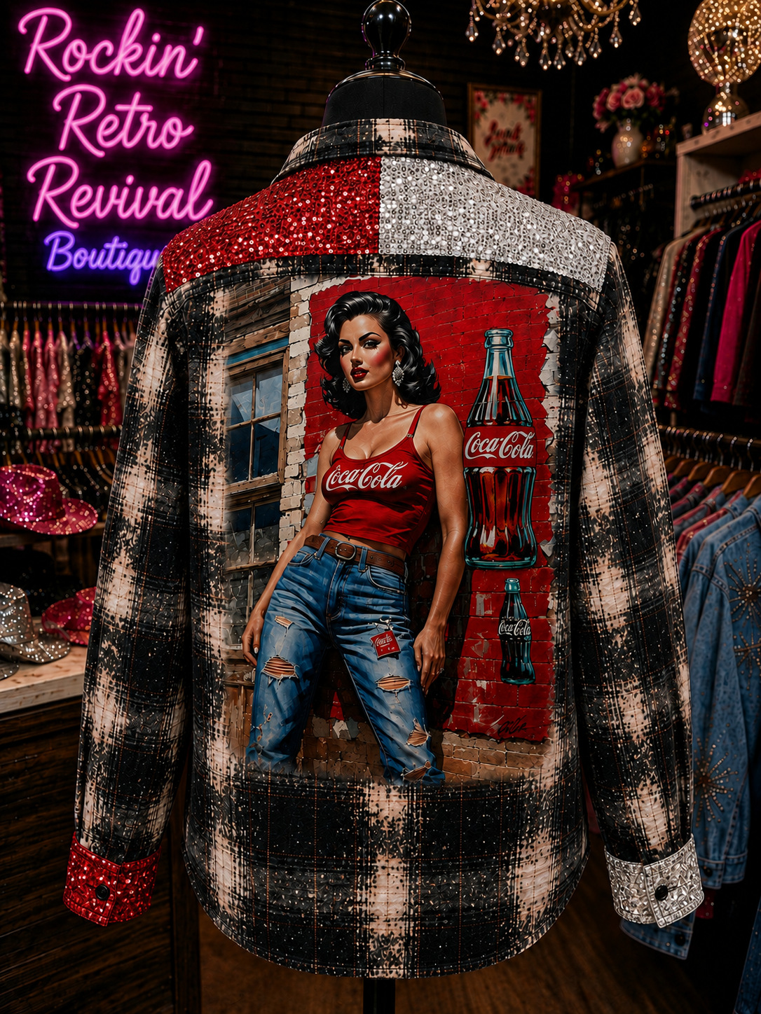 Coca-Cola Pin-Up Plaid Flannel