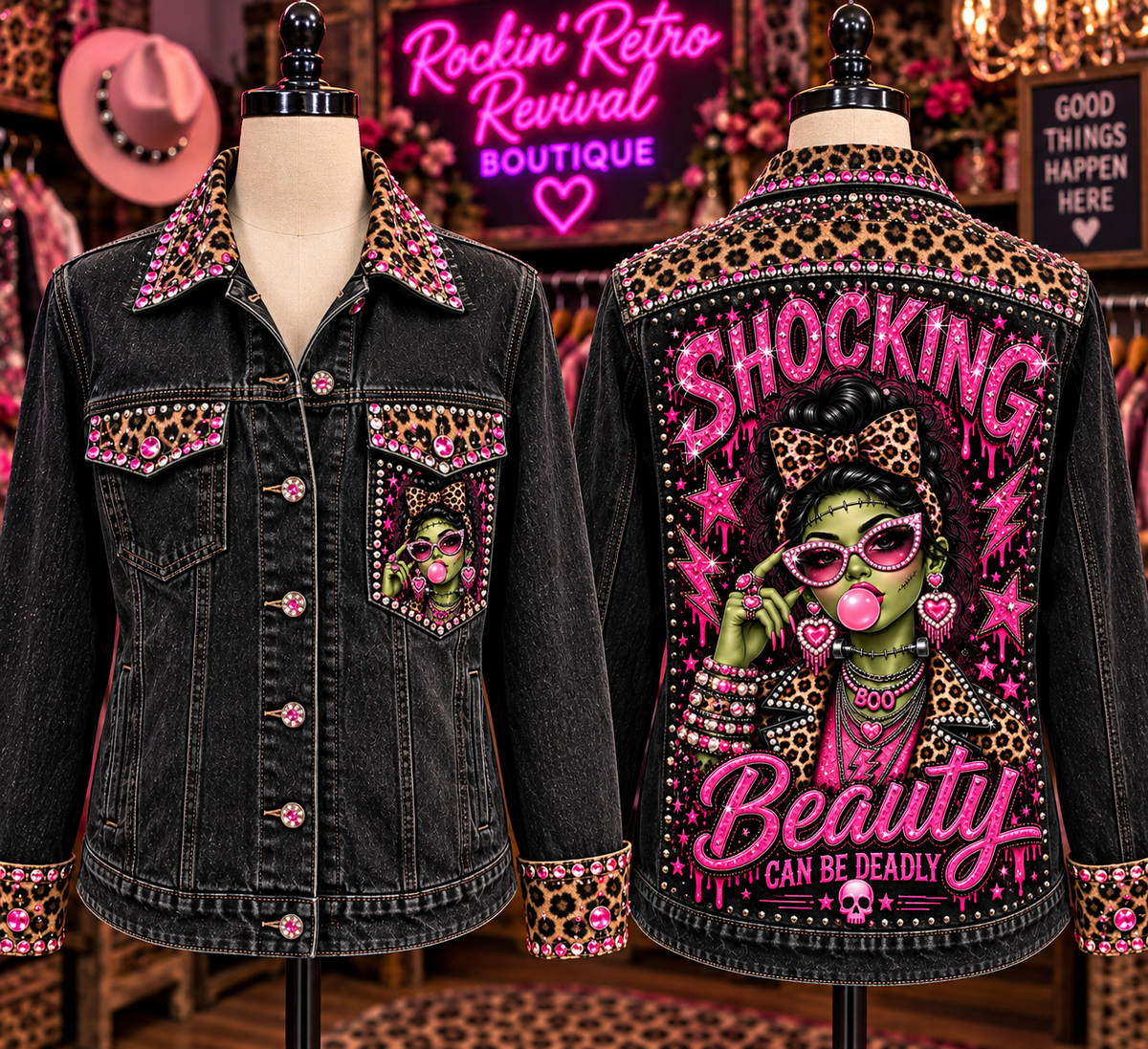 Shocking Beauty Can Be Deadly Embellished Denim Jacket