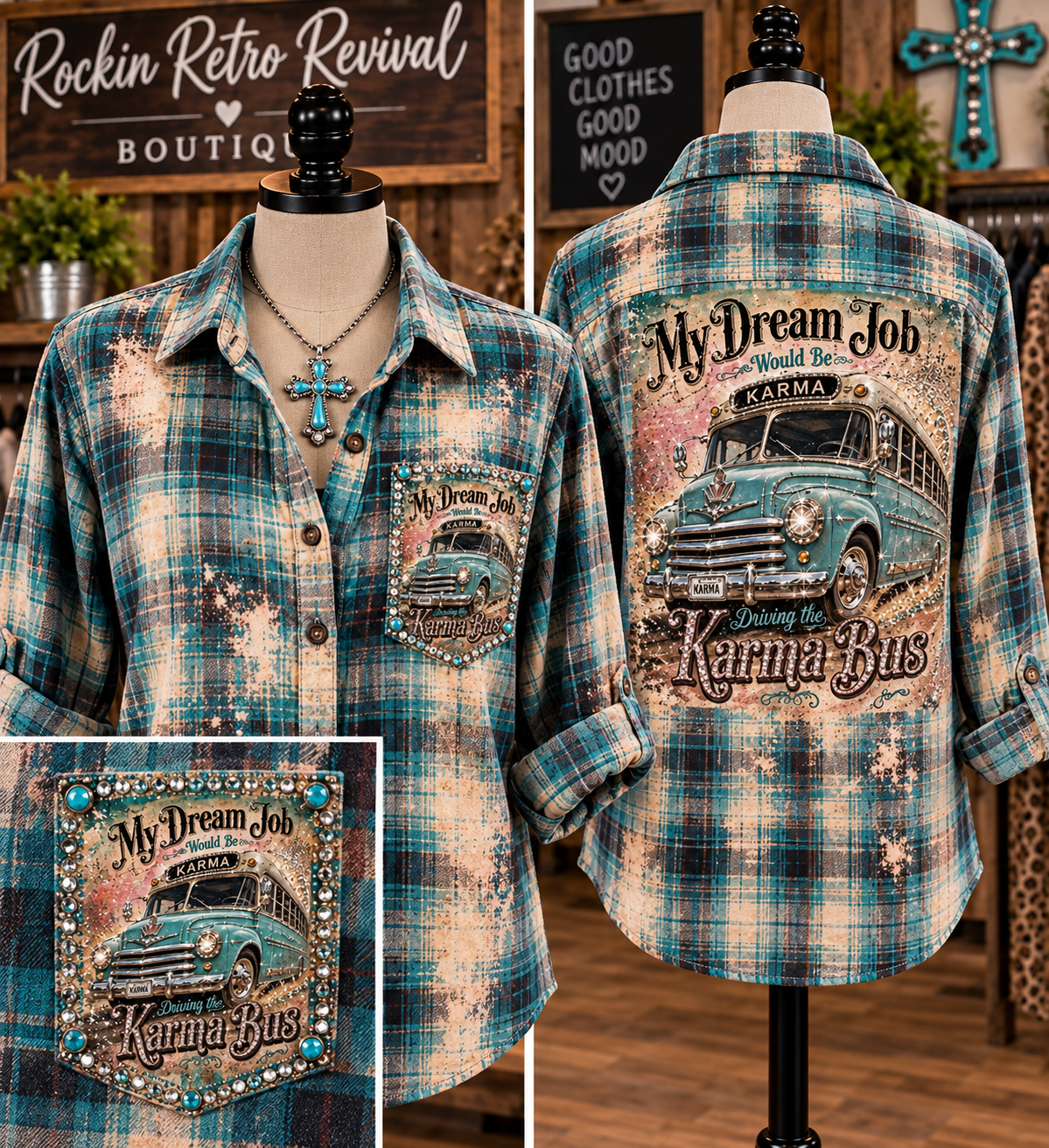 My Dream Job Would Be Driving the Karma Bus Flannel Shirt