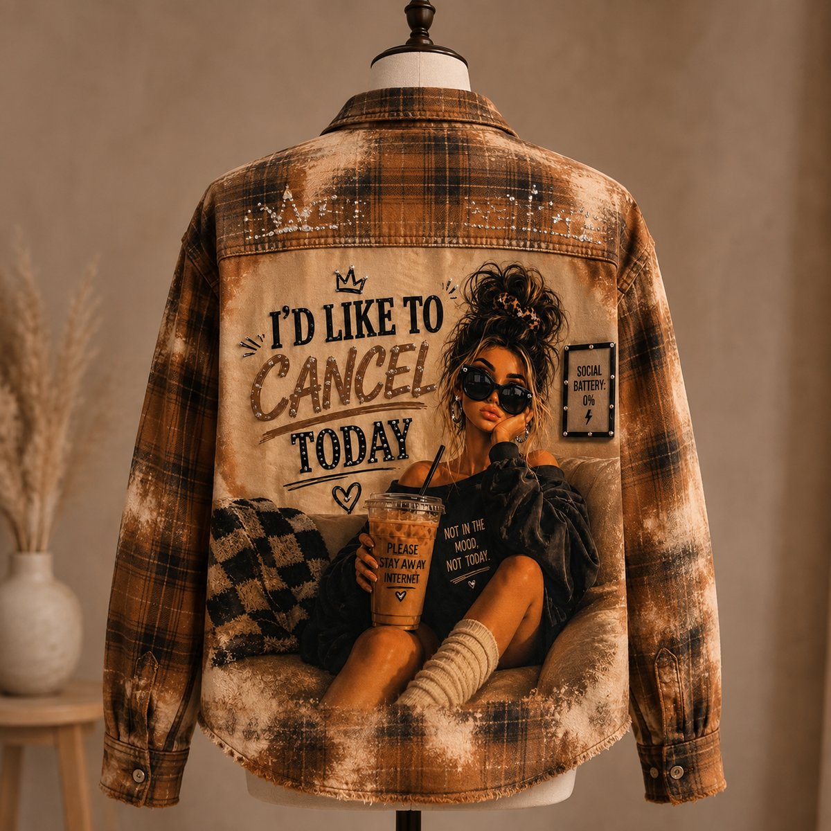 I'd Like to Cancel Today Graphic Flannel Shirt