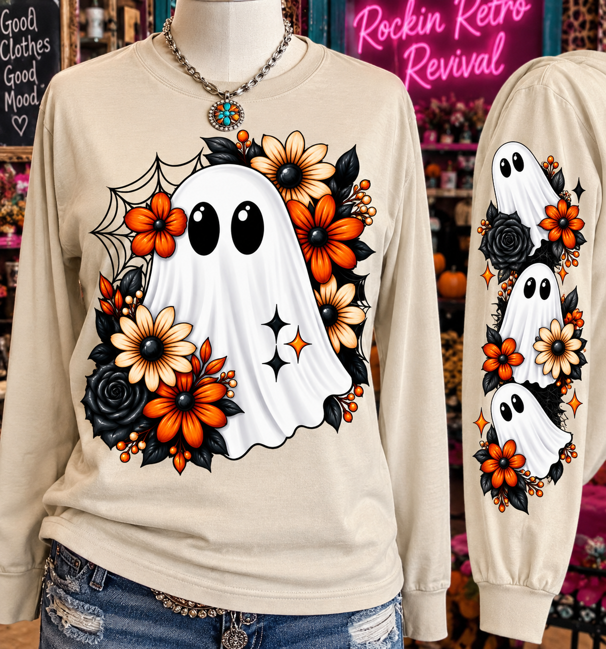Ghost Floral Crewneck T-Shirt