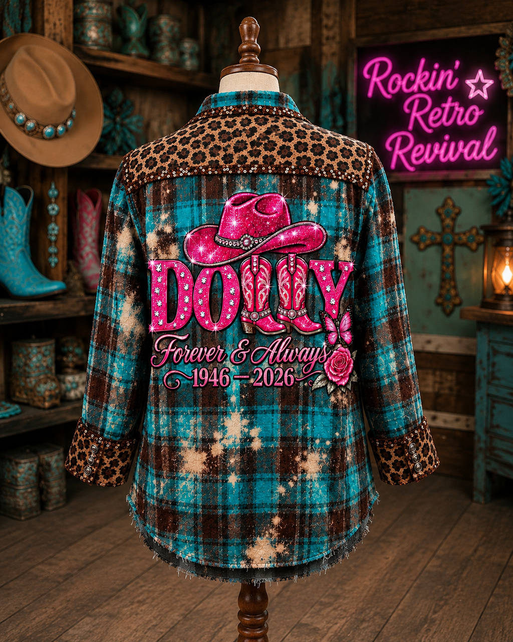 DOLLY Forever & Always Western Plaid Shirt Jacket