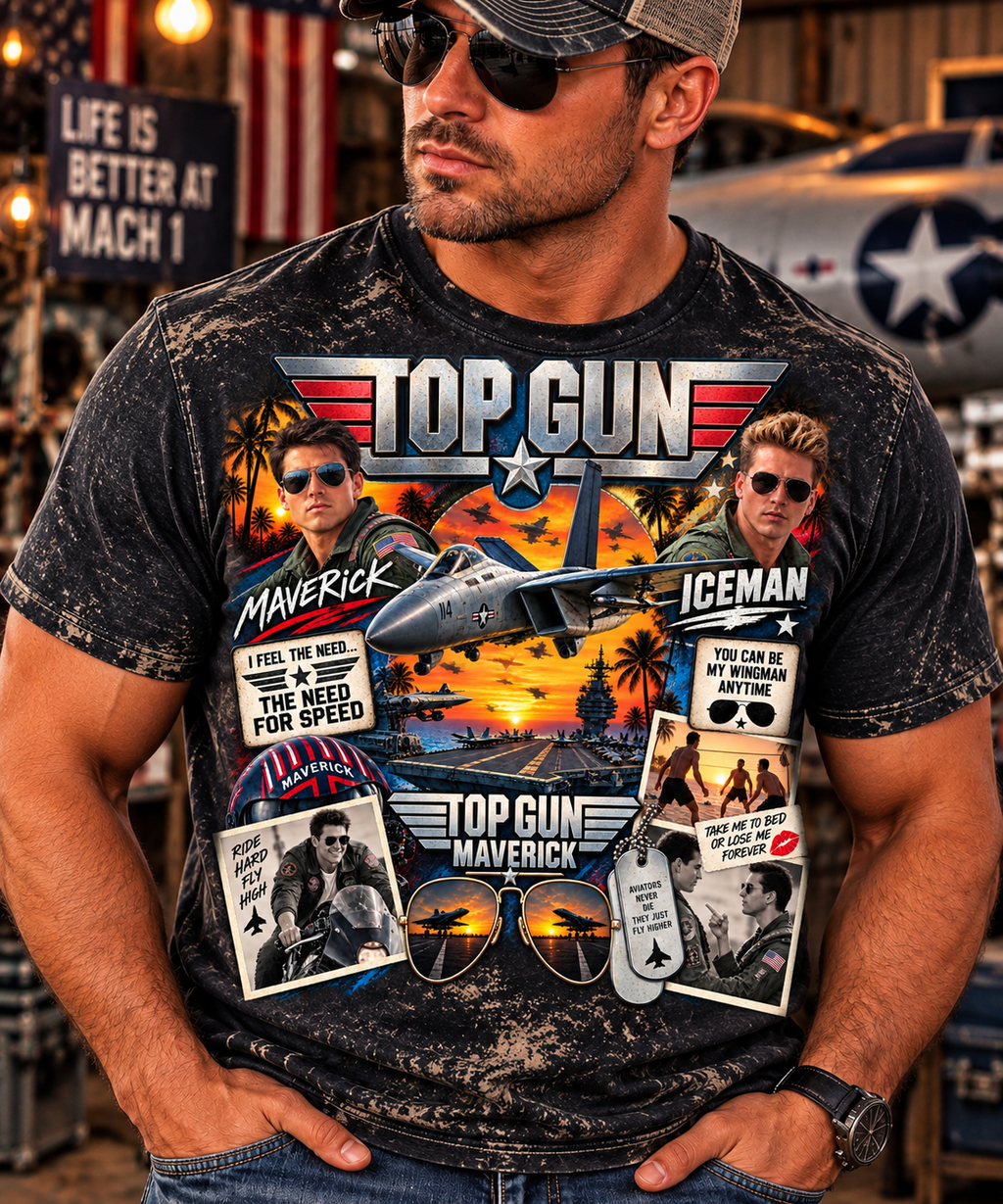 Top Gun Maverick Mineral Wash Graphic T-Shirt