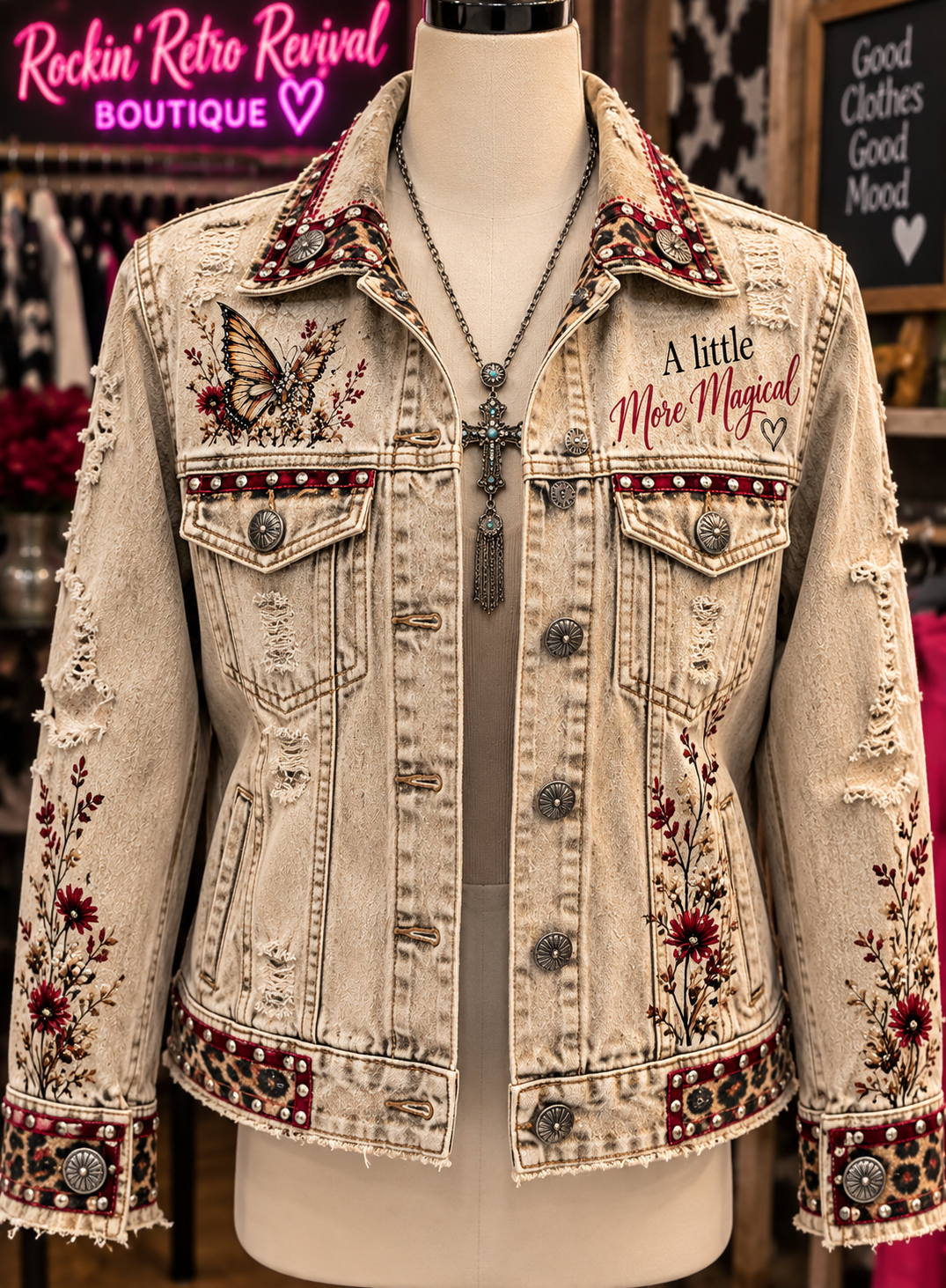 In a World Full of Ordinary Be a Little Magical – Fantasy Fairy Denim Jacket