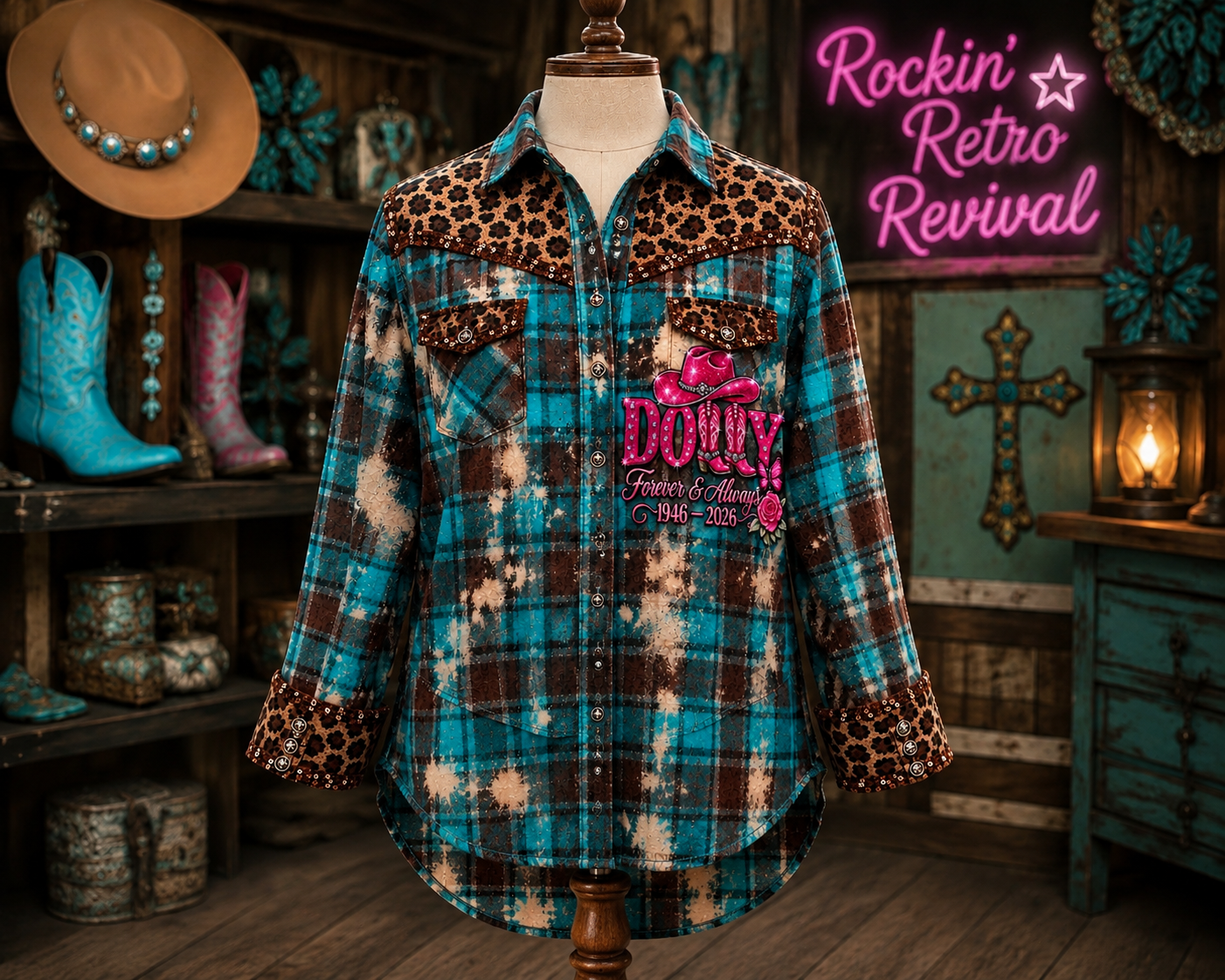 DOLLY Forever & Always Western Plaid Shirt Jacket