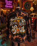 Flowers in My Hair Rock N' Roll in My Soul Tie-Dye Flannel Shirt