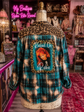 Raised On Reba Leopard Plaid Flannel Shirt