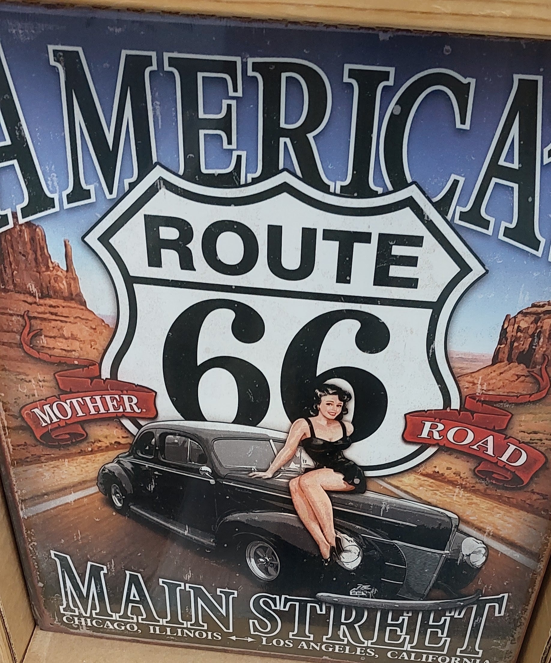 Route 66 America's Mother Road Vintage-Style Metal Sign